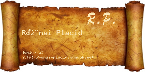 Rónai Placid névjegykártya